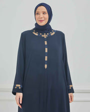 abaya vert avec  broderie grande taille | 2002-2-9