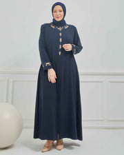 abaya vert avec  broderie grande taille | 2002-2-9