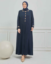 abaya vert avec  broderie grande taille | 2002-2-9