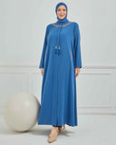 Büyük Beden Nakışlı Ferace İndigo |  204166