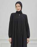 Önü Pileli Sade Ferace Siyah | 21041