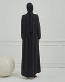 Önü Pileli Sade Ferace Siyah | 21041