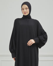 Oversize Bol Kesim Sade Ferace Siyah | 2108-1