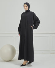 Oversize Bol Kesim Sade Ferace Siyah | 2108-1