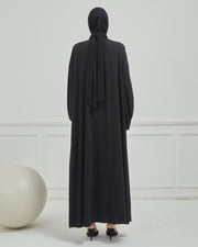 Oversize Bol Kesim Sade Ferace Siyah | 2108-1