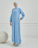 Önü Pileli Sade Ferace Bebe Mavisi | 210431