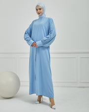 Oversize Bol Kesim Sade Ferace Bebe Mavisi | 2108-31