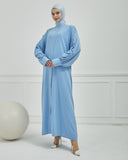 Oversize Bol Kesim Sade Ferace Bebe Mavisi | 210831