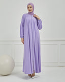 Önü Pileli Sade Ferace Lila | 210439