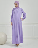 Önü Pileli Sade Ferace Lila | 210439
