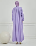 Önü Pileli Sade Ferace Lila | 210439