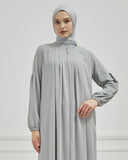Önü Pileli Sade Ferace Gri | 210424