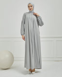 Önü Pileli Sade Ferace Gri | 210424