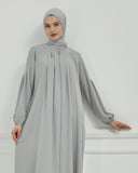 Önü Pileli Sade Ferace Gri | 210424
