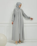 Önü Pileli Sade Ferace Gri | 210424