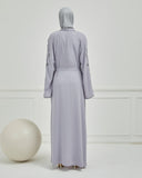 Omzu Nakışlı Abaya Ferace Gri | 1200624