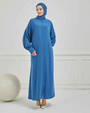 Oversize Bol Kesim Sade Ferace İndigo | 2108-6