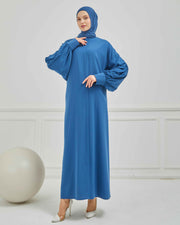 Oversize Bol Kesim Sade Ferace İndigo | 2108-6