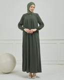 Önü Pileli Sade Ferace Haki | 21049