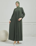 Önü Pileli Sade Ferace Haki | 21049