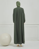 Önü Pileli Sade Ferace Haki | 21049