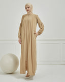 Önü Pileli Sade Ferace Vizon | 210423