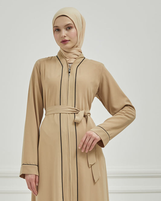 Biye Detaylı Abaya Ferace Vizon | 2067023