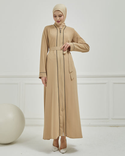 Biye Detaylı Abaya Ferace Vizon | 2067023