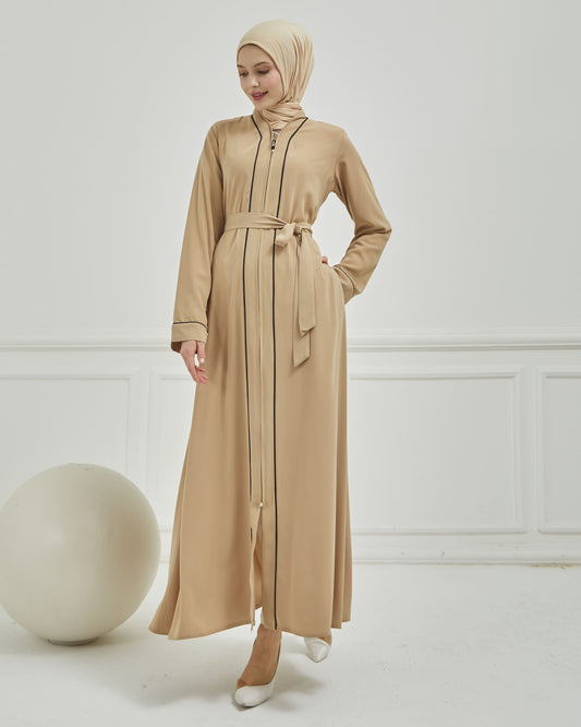 Biye Detaylı Abaya Ferace Vizon | 2067023