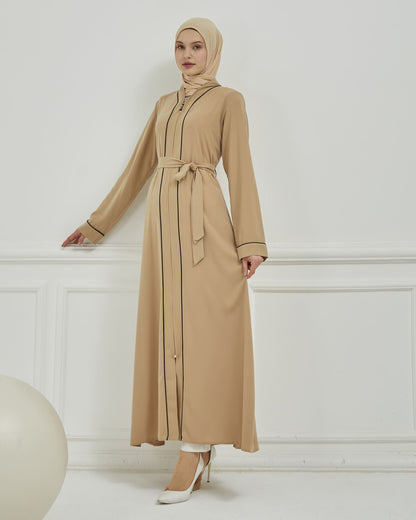 Biye Detaylı Abaya Ferace Vizon | 2067023