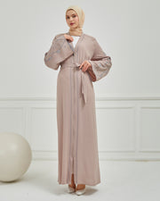 Omzu Nakışlı Abaya Ferace Vizon | 12006-23