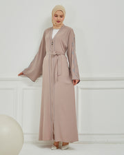 Omzu Nakışlı Abaya Ferace Vizon | 12006-23