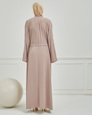 Omzu Nakışlı Abaya Ferace Vizon | 12006-23