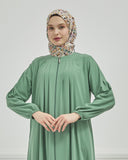 Önü Pileli Sade Ferace Su Yeşili | 210415