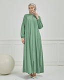 Önü Pileli Sade Ferace Su Yeşili | 210415