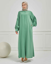 Oversize Bol Kesim Sade Ferace Su Yeşili | 2108-15