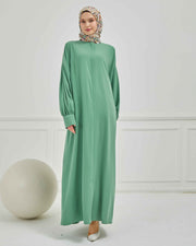 Oversize Bol Kesim Sade Ferace Su Yeşili | 2108-15