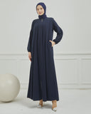 Önü Pileli Sade Ferace Lacivert | 21045