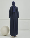 Önü Pileli Sade Ferace Lacivert | 21045