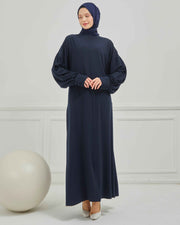 Oversize Bol Kesim Sade Ferace Lacivert | 2108-5