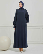 Oversize Bol Kesim Sade Ferace Lacivert | 2108-5