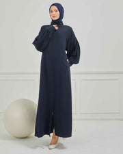 Oversize Bol Kesim Sade Ferace Lacivert | 2108-5