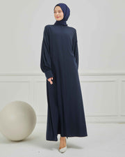 Oversize Bol Kesim Sade Ferace Lacivert | 2108-5