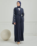 Omzu Nakışlı Abaya Ferace Lacivert | 120065