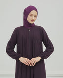 Önü Pileli Sade Ferace Mürdüm | 21048