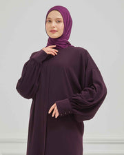 Oversize Bol Kesim Sade Ferace Mürdüm | 2108-8