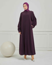 Oversize Bol Kesim Sade Ferace Mürdüm | 2108-8