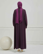 Oversize Bol Kesim Sade Ferace Mürdüm | 2108-8