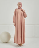 Önü Pileli Sade Ferace Pembe | 21043