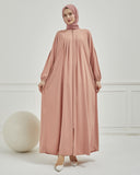 Önü Pileli Sade Ferace Pembe | 21043